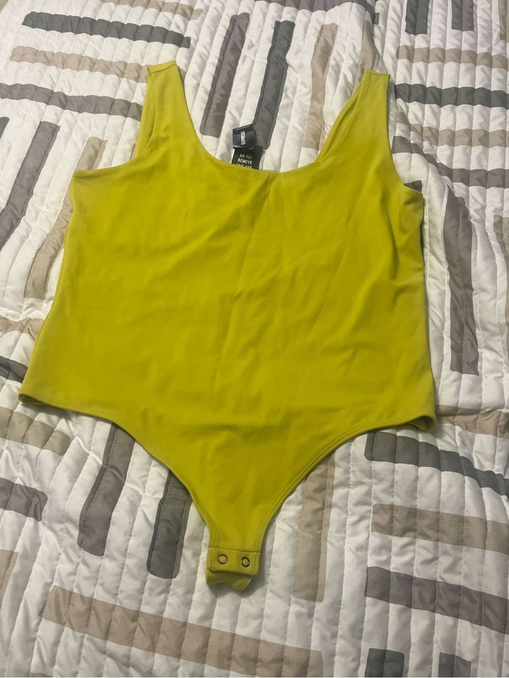 Express Neon Yellow Sleeveless Bodysuit